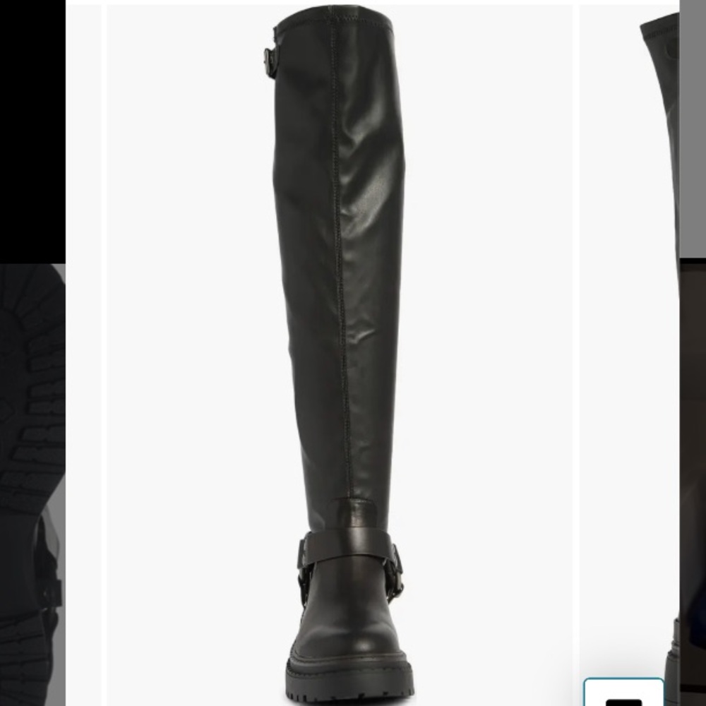 Black Steve Madden Thigh High Harness Boots